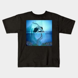 Awesome fantasy jellyfish girl in the deep ocean Kids T-Shirt